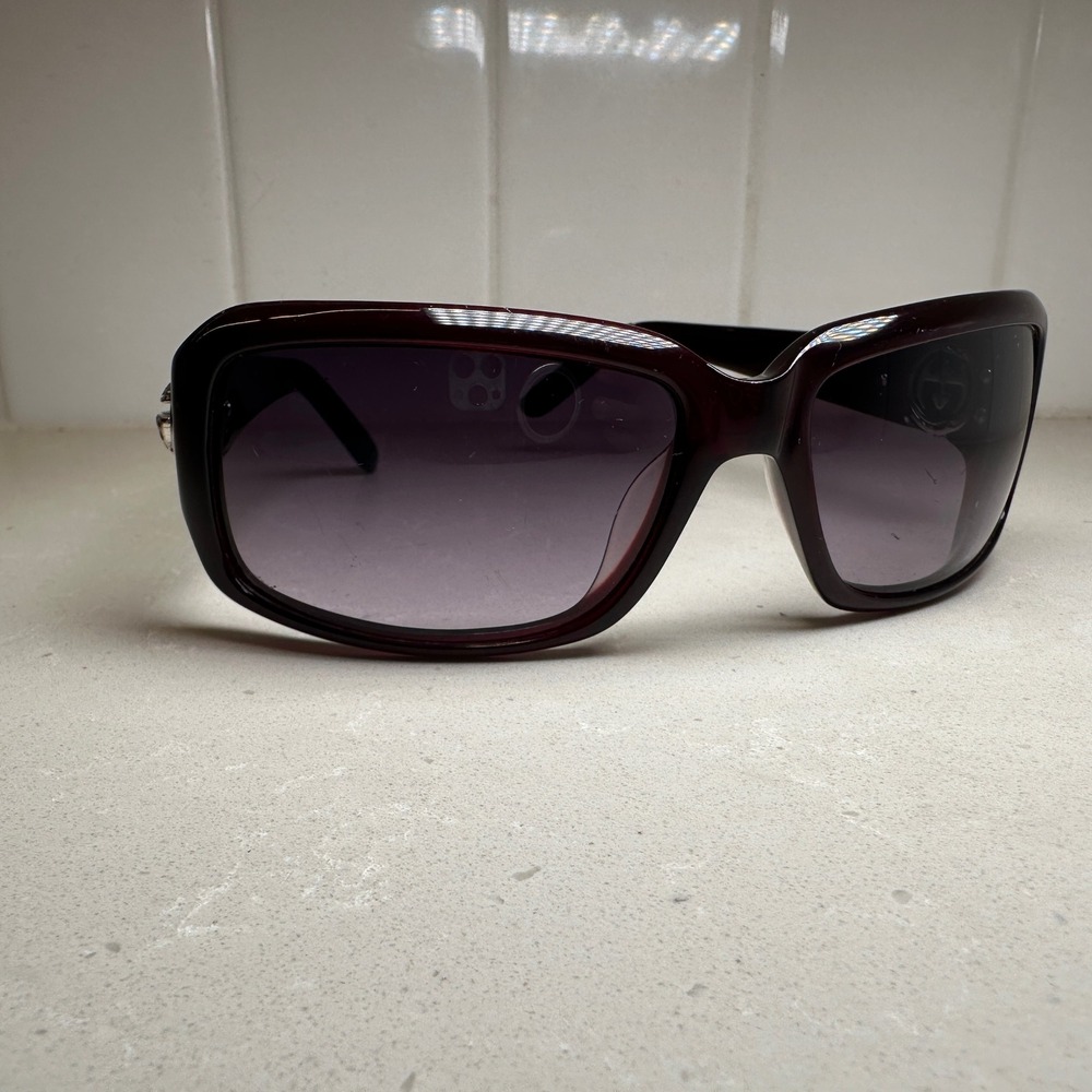Vintage Y2K GUCCI Sunglasses Womens Burgundy Square Ball Joint Hinge Safilo - Picture 5 of 13